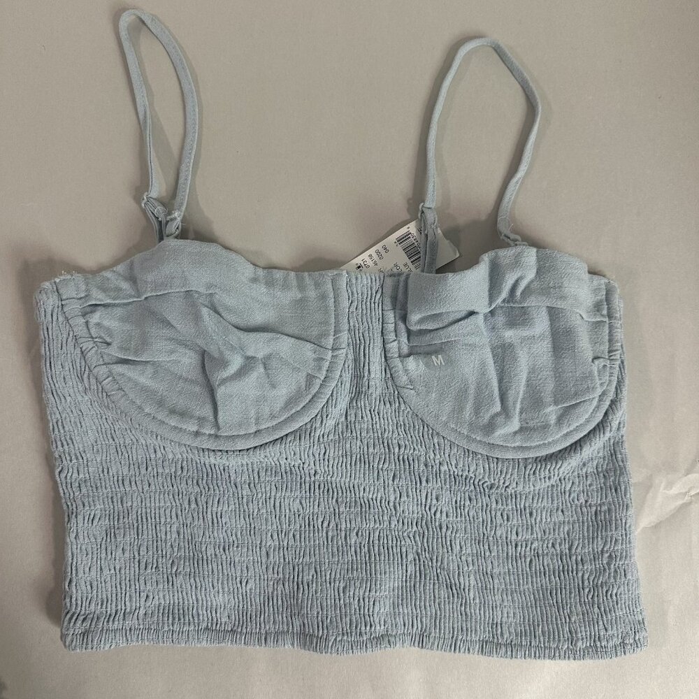 NWT Lot of 2 Babydoll Top Crop Women M Cotton‎ Blend Smocked Boho Peasant - Picture 5 of 11